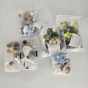 silicone craft beads kit to make pacifier holder or teether with clips